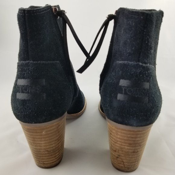 Toms | Majorca Peep Toe Bootie Suede Perforated - Picture 5 of 8